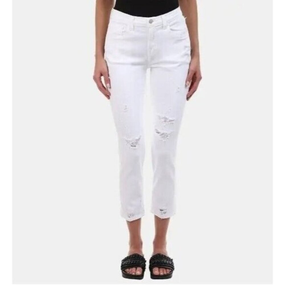 J Brand Sadey Jeans Classic White Mid Rise Stretch Denim Skinny SlimSZ 30 New